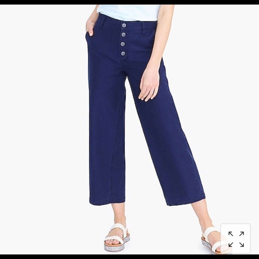 Wide-Leg Button-Front Pants